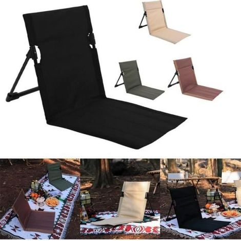 Faltbare Strandmatte für Sonnenliegen, Gartenmatte, Strandstuhl, Gartenstuhlmatte, verstellbare Rückenlehne, Khaki (1/5)