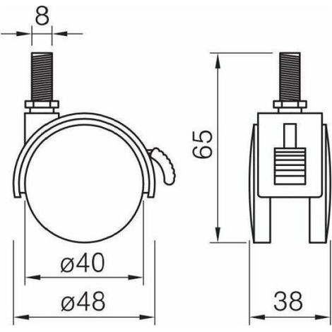 Roulette De Meuble - 40 Mm - Pivotante Avec Frein - Fixation Vis M8x15 - Charge 40 Kg - Noir - Lot De 4 (1/3)