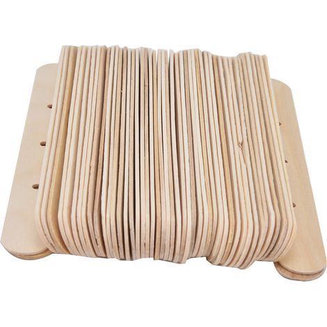 Lot de 50 porte-mèches en bouleau, faciles à utiliser et réutilisables, pour la fabrication de bougies (150 x 20 mm, 3 trous). (1/5)