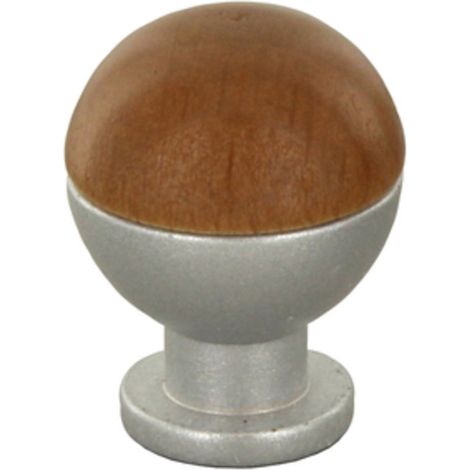 25PZ POMOLO SFERICO LEGNO/OTTONE 735B MM.18 NOCE CHIARO (1/2)
