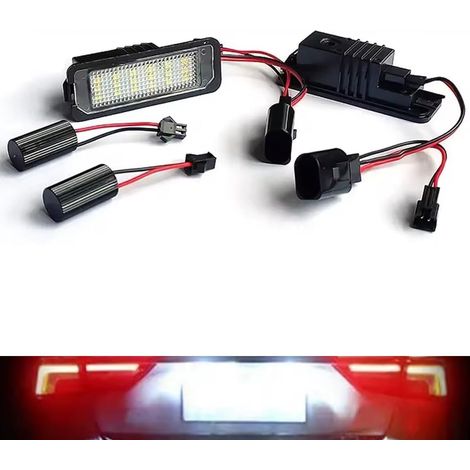Lot de 2 Ampoules LED pour Plaque d'immatriculation sans Erreur Can (Blanc, 12V) - Compatible for B6, CC, EOS, Golf 4/5/6/7/MK7, Polo, Superb, Leon, Altea (1/5)