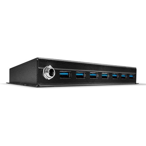 Hub USB 3.0 LINDY con 7 porte, concentratore USB 3.0 in metallo, velocit� fino a 5000 Mbit/s, colore nero (1/5)