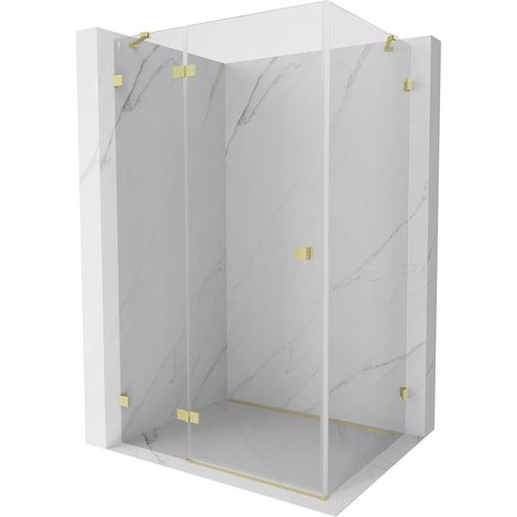 Mexen Lunar cabine de douche battante gauche 75 x 70 cm, transparent, or brossé - 834-075-070-55-00-L (1/5)