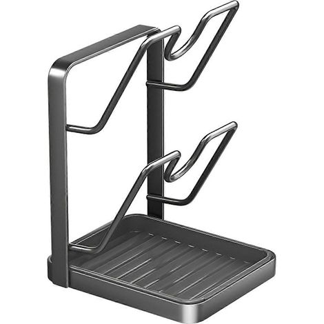 Topfdeckelhalter mit Abtropfschale, multifunktionales Aufbewahrungsgestell für Schneidebretter, platzsparend und einfach zu montieren. (1/5)