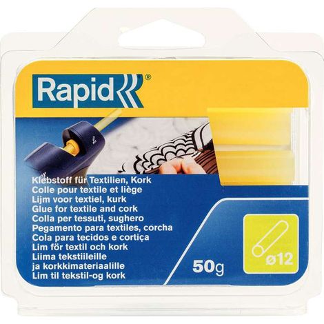 Rapid Colla Stick per Tessuti 50 g Giallo d.12mm Incollaggio Facile