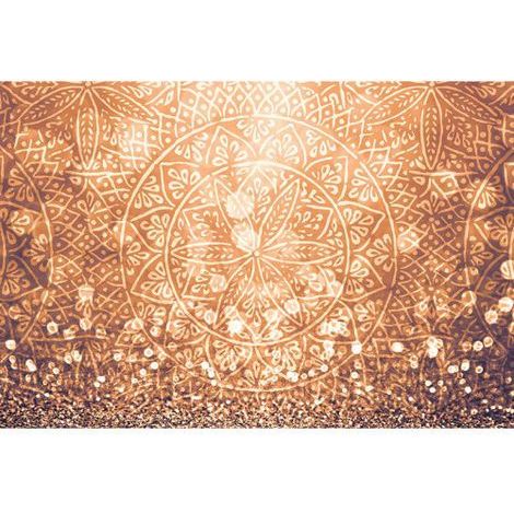 Papier peint panoramique design motif rosace Tapisserie panoramique marron motif floral Papiers peints panoramique original pour bureau (1/3)