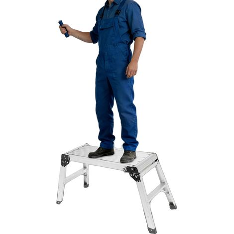 Échelle Escamotable, Pliable, Capacité de Charge de 330 lbs, Argent (1/2)