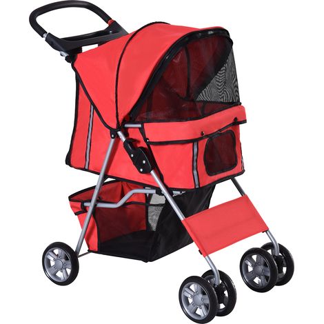 Accessoire pour chien, pliable, rouge, poussette pour chiens et remorque de joggeur, format pratique, style moderne et facile à associer