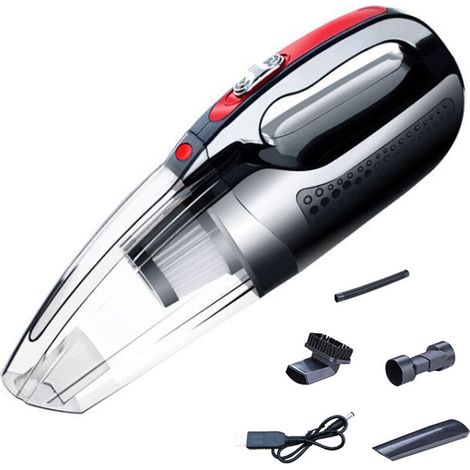 Handstaubsauger Leistungsstarker Handstaubsauger, wiederaufladbarer kabelloser Handstaubsauger zum Reinigen von Tierhaaren, Staub, Kies und Autos, Schwarz