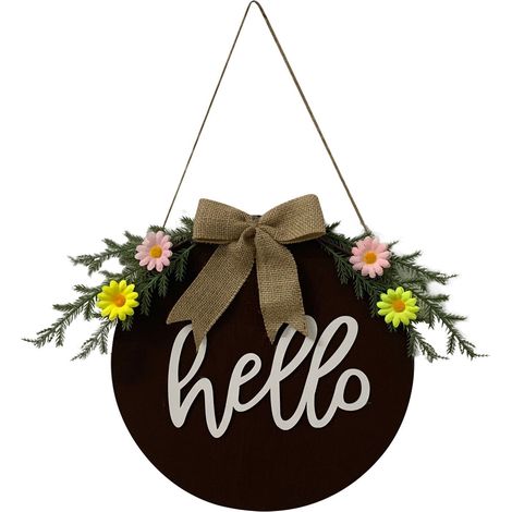 Panneau Bienvenue - En Bois Naturel - Pour Porte D'Entrée Et Porche - Décoration Intérieure Et Extérieure - 1 Pièce (1/2)