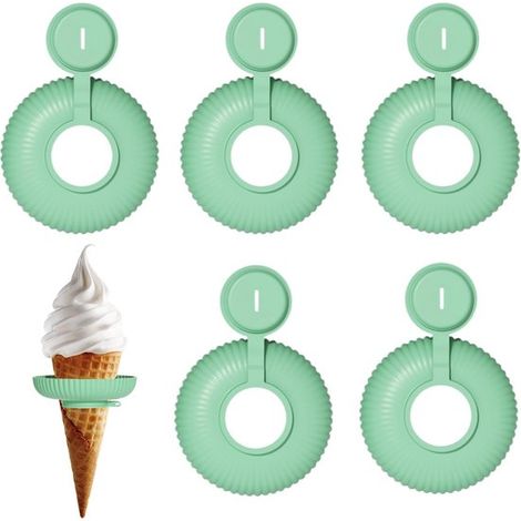 Soporte para helados para niños,5 piezas de silicona reutilizables con protección para las manos para uso en interiores (1/5)