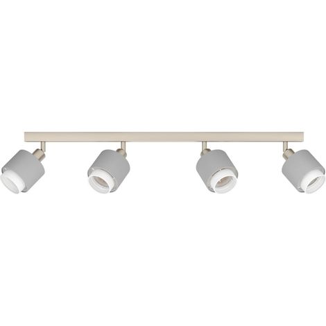 Eglo 4er Spot Bellizzi nickel matt grau 75 x 18,5 cm E14 Deckenlampen & Kronleuchter (1/2)
