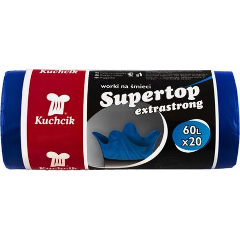 Sacs À Poubelle Liés - Bleu - 60 L - 20 Pièces - Résistant (1/5)