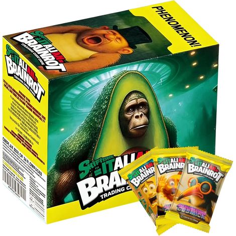 336 Pièces Carte Brainrod Italien à Collectionner 2026 Nouveau Italian Brainrot Cartes pour Enfants, Adolescents et Fêtes (Vert) (1/5)