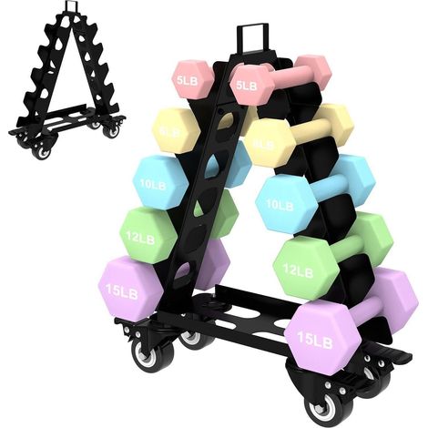 Hantelständer Kurzhantel Rack Schwarz Kinder 5tier Mit R&xE4dern (1/5)