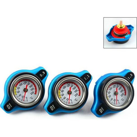 Cache-radiateur de voiture avec thermomètre intégré 0,9/1,1/1,3 bar. Jauge thermostatique pour radiateur de voiture. (1/3)