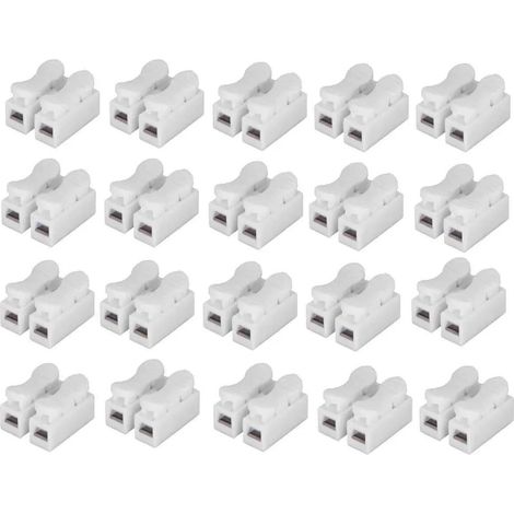 20Pcs CH2 Connecteur Ressort Rapide, Bornier Connexion Rapide, Connecteur Fils Printemps, Connecteur Ressort Serre-Fils