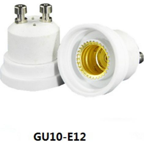 Adaptateur GU10 vers E12 pour douille à petit filetage / conserve le PBTCE ignifugé (1/5)