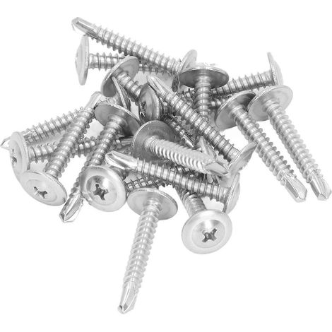 50 Stück selbstbohrende Schrauben aus Edelstahl 304 mit rundem Unterlegscheibenkopf, Ersatz für Schrauben M4,8x32