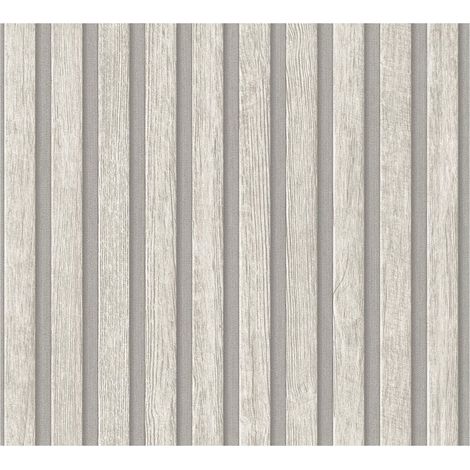 Wood wallpaper wall Profhome 391095 hot embossed non-woven wallpaper textured wood look matt grey light grey 5.33 m2 (57 ft2) (1/5)