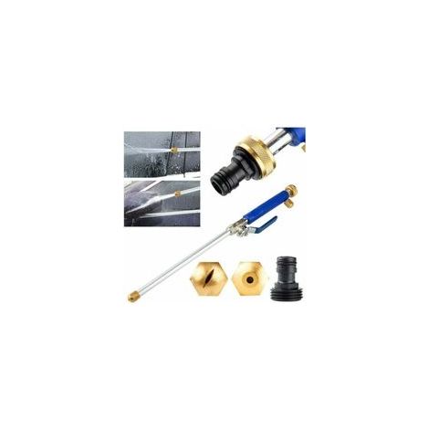 orchidée-High Pressure Water Nozzle Spray Gun Water Lance with 2 Cleaning Nozzles Spray Nozzles Garden Hose Connector 46cm Hydro Jet Power Garden Shower. (1/4)