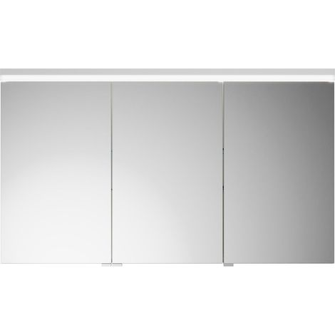 burgbad Lin20 armario con espejo iluminación LED, 3 puertas, tope