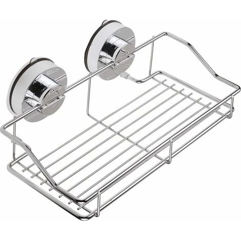Dusch-Caddy, Regal ohne Bohren, Dusch-Aufbewahrungskorb, Edelstahl, Wandmontage, Organizer-Rack für Badezimmer, Küche, Gewürze, Shampoo (1/5)