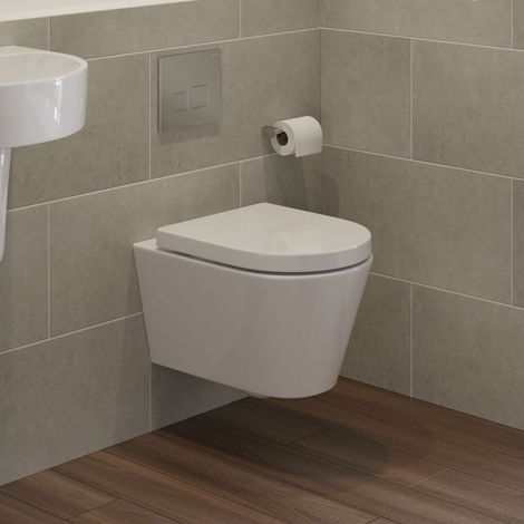 Signature Nazca Rimless Swirlux Flush Wall Hung Toilet - Soft Close Seat