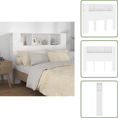 The Living Store Mueble cabecero blanco 140x18,5x104,5 cm - Mueble de dormitorio