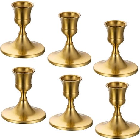 Set di 6 portacandele – Portacandele in metallo – Portacandele – Decorazione per la casa – Adatti per matrimoni, cene e meditazione – Ferro – Colore rame (1/5)