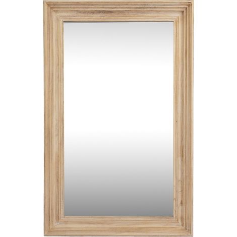 Washed Wood Medium Framed Mirror - Glass - L3 x W80 x H150 cm - Brown