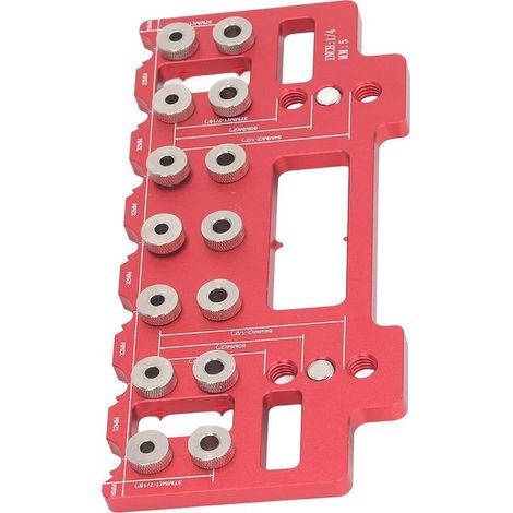 5-mm-Schrankgriff-Bohrschablone für die Holzbearbeitung, Bohrschablone aus Aluminiumlegierung mit 32 mm Lochabstand (1/4)