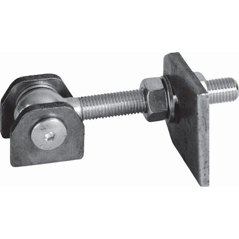 Deco Fer Forge – Gond de portail à battant ouverture 180° – Acier zingué à souder – Longueur réglable 56 à 114mm – Filetage M24 – Capacité 200Kg