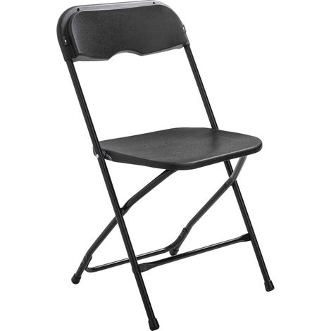 Chaise pliante noire en plastique (1/7)
