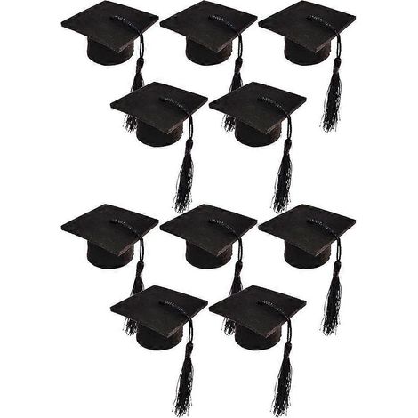 10 Stück schwarze Deko-Artikel für Abschlussfeiern: Weinflaschenverschlüsse, Weinflaschenkappen, Weinkorken, Tier-Abschlussmützen-5.5X5.5X3.2CM-Black (1/3)
