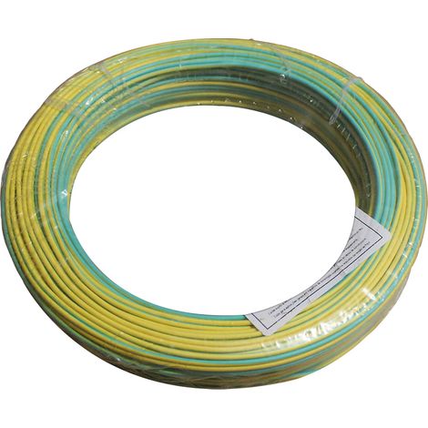 Fil électrique HO7VR 6 mm² vert/jaune en 100 m - Arcanaute (1/2)