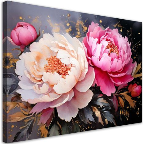 Tableau déco Pivoines Fleurs roses 100x70 (1/5)
