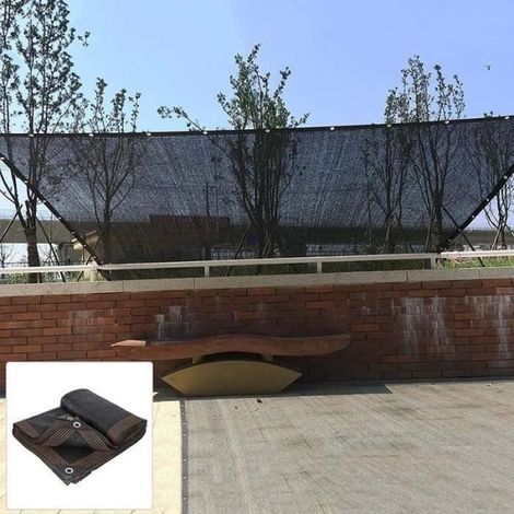 Shade Sail - Sun Protection - 3 x 4 m - UV Blocking - 90%-95% Shade Rate - Brown/Black