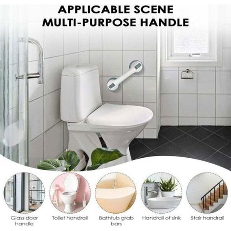 Poignée À Ventouse - Pour Bain Et Douche - Sans Perçage - Pour Personnes Âgées Enfants Et Personnes À Mobilité Réduite - Lot De 2 (1/4)