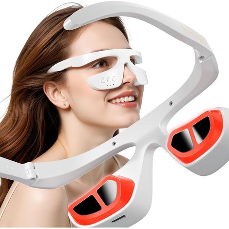 Red light therapy device under the eye, Red light therapy glasses, Red light eye mask for treating eye bags, dark circles, and periorbital puffiness