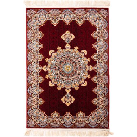 Tapis persan Tiyam  - 150x100cm, Rectangular - 100% Acrylique - Tissé - Rouge
