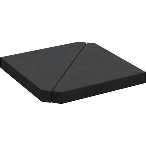 Plaques de poids de parasol 2 pcs triangulaire granit noir 14kg (1/5)