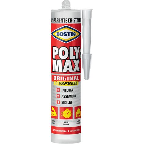 ADESIVO SIGILLANTE UNIVERSALE 'POLY MAX' CRISTAL E gr. 115 (clip strip)- 12 pezzi  - BOSTIK