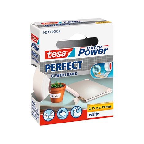 TESA Gewebeband Extra Power Perfect 56341-00028 19mmx2,75m weiß
