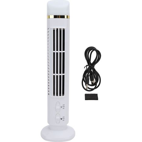 Ortviai Ventilateur sur pied avec lampe LED intégrée, 2 vitesses réglables, design compact et silencieux, blanc (1/5)