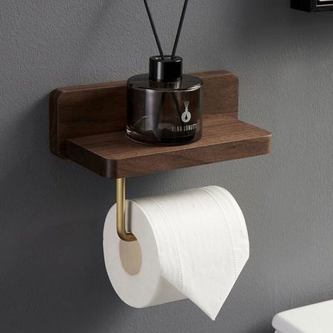 1 porte-rouleau en bois, porte-serviettes, porte-mouchoirs, porte-serviettes, porte-papier toilette en bois, porte téléphone, po