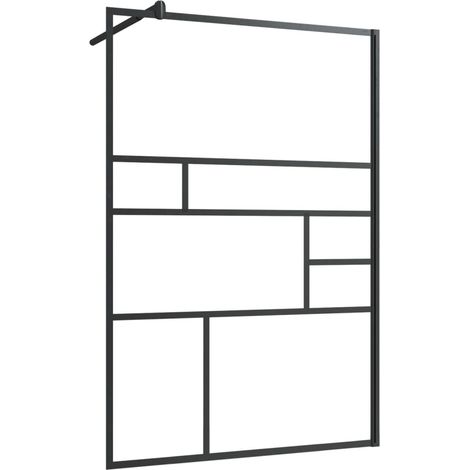 Paroi de douche à verre cloison de baignoire accessoire de salle de bain cloison de douche maison intérieur ESG transparent 115 x 195 cm noir