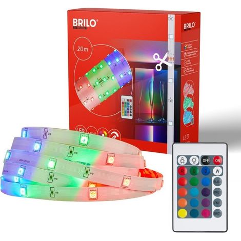 Tira led RGB flex 20 metros 24w 360 led multicolor con control remoto