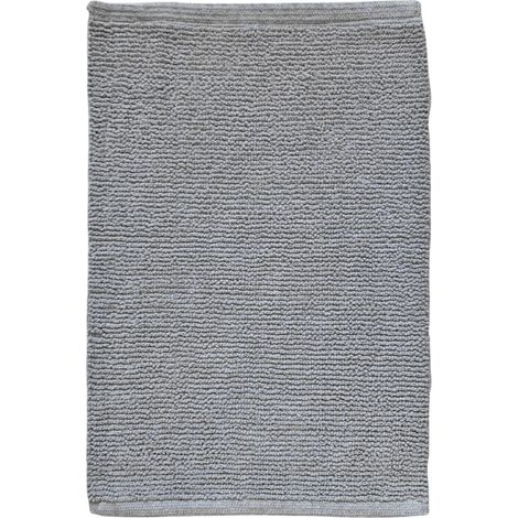 Tapis de salle de bain 40 x 60 cm en coton gris - PEPPO (1/5)