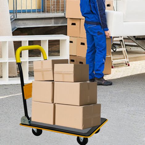 Carrello piattaforma pieghevole 150 kg in acciaio giallo HAVRYA (1/5)